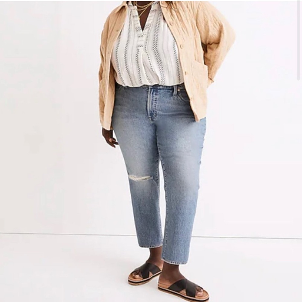 Madewell Plus Size Distressed Ankle Jeans